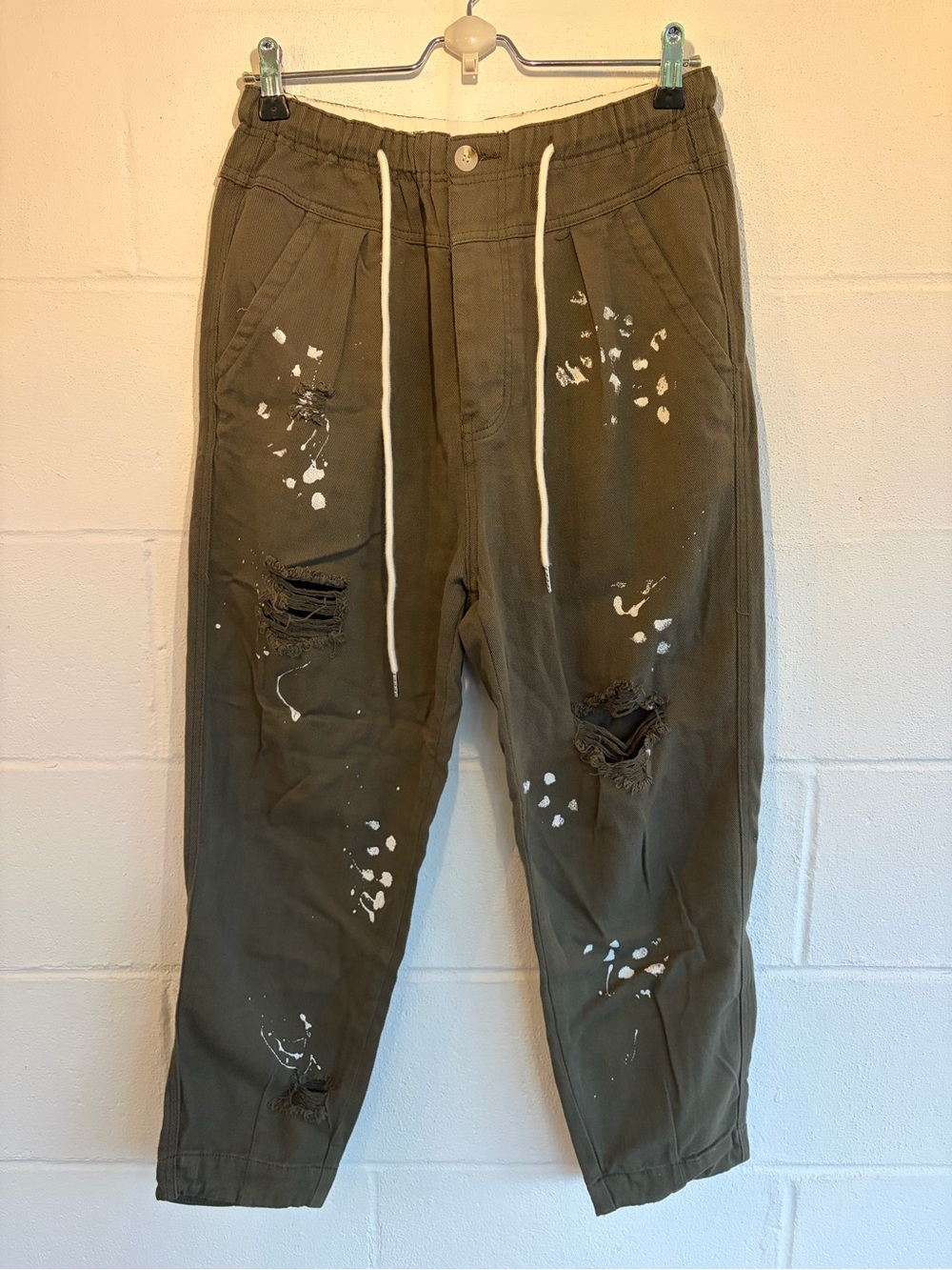 mittoshop - Green Distressed Jogger Pants